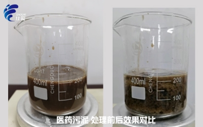 制藥污泥含水率太高，壓泥不成型解決之道-青島仕駿