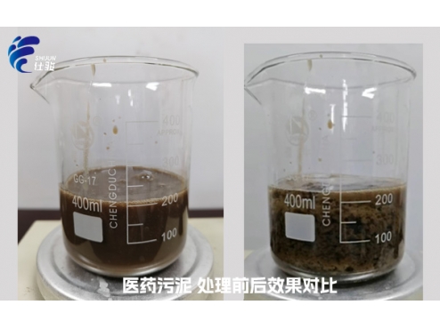 制藥污泥含水率太高，壓泥不成型解決之道-青島仕駿
